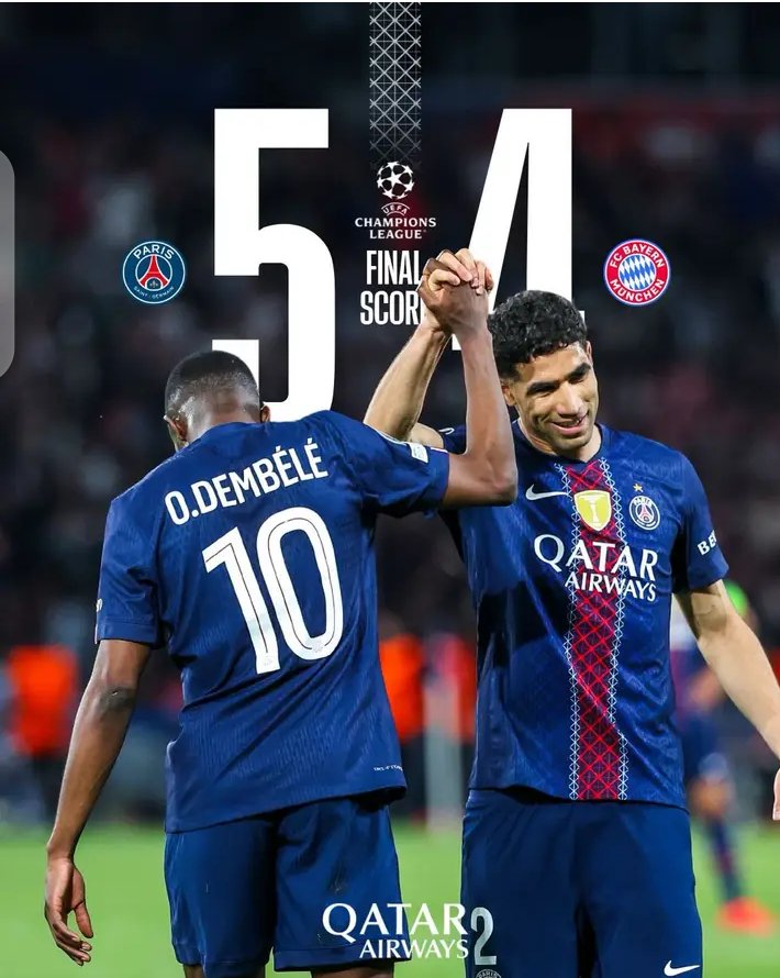 OfTalkmore's tweet photo. THIS UEFA CHAMPIONS LEAGUE SEMI FINAL FIRST LEG SHOULD BE PUT IN CINEMA 📽️ 

#WHAT A GAME 🎯 🔥🔥🔥🔥🔥🔥🔥🔥🔥 
9 GOALS THRILLER 
FT RESULT 5-4
PSG VS BAYERN MUNICH 
THIS IS FINAL BEFORE THE FINAL MATCH 

ATHLETICO MADRID VS ARSENAL FC , CAN WE GET SOMETHING CLOSE TO THIS ? https://t.co/svmuqonSO3