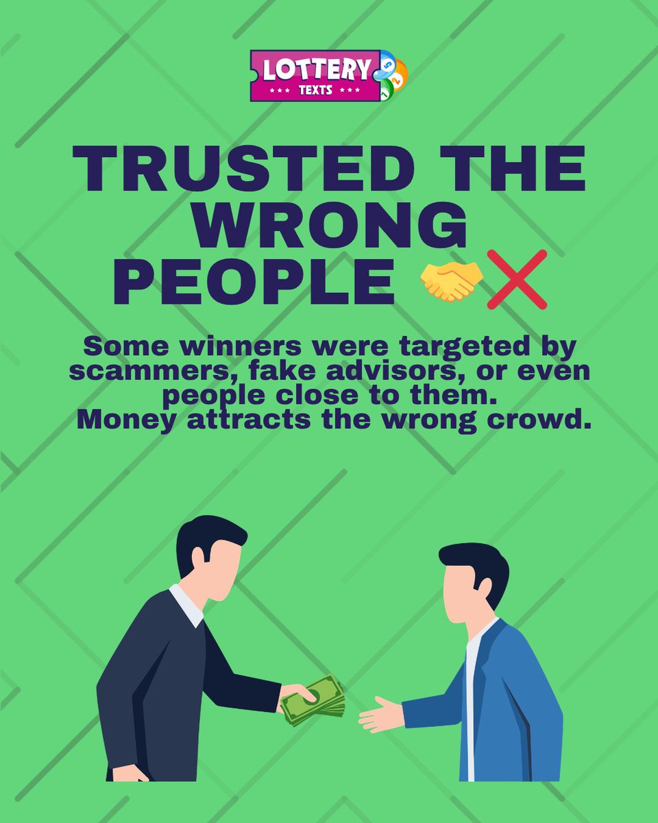 TextsLottery's tweet image. Winning the lottery can change your life… but without discipline, it can also destroy it 💸 Many jackpot winners lost everything through overspending, bad advice, scams, and reckless lifestyles.

#lottery #jackpot #lotterywinner #money #wealth #financialfreedom #riches #luck