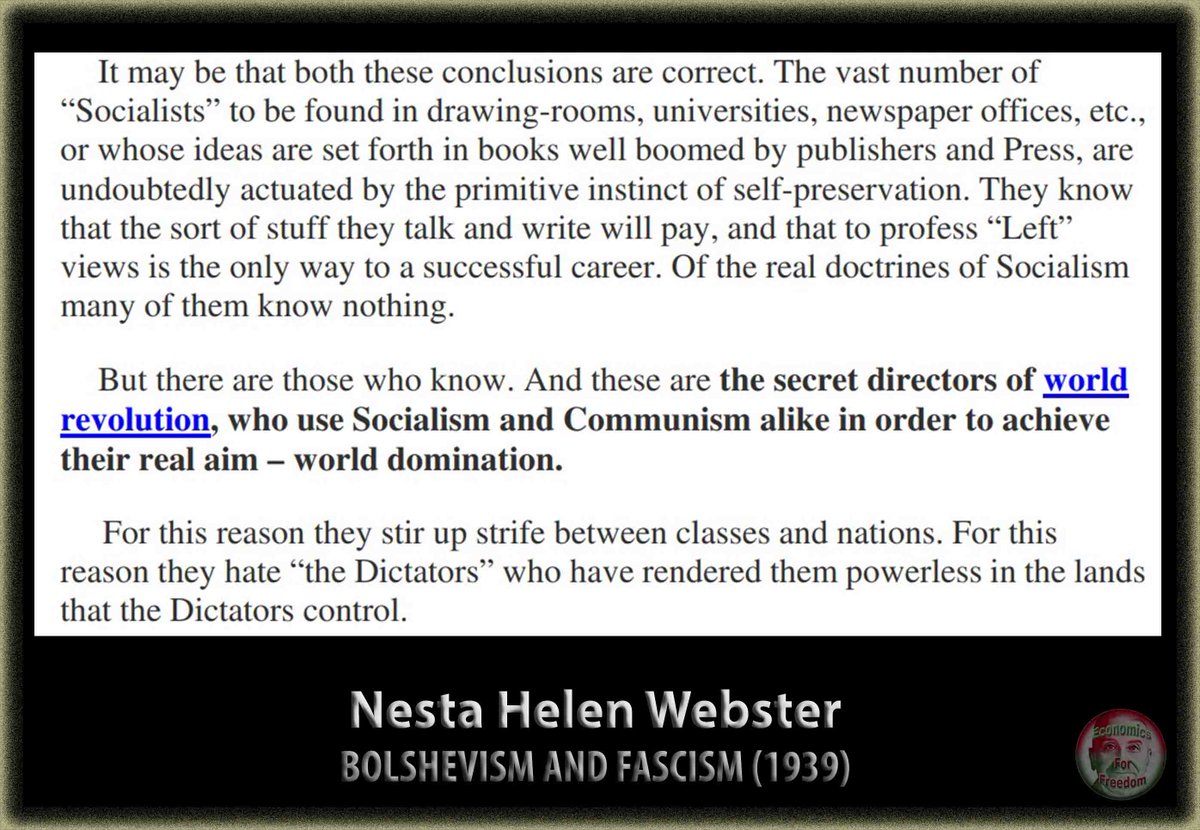EconomicsForF's tweet image. #NestaWebster #Conspiracy #Socialism #Communism #Bolshevism #NWO #OneWorldGovernment