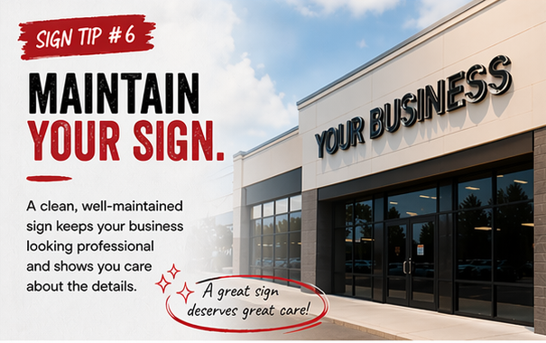 signaramaEDM's tweet image. SIGN TIP #6 – Maintain Your Sign
A clean sign speaks volumes 👏
First impressions matter—keep it looking fresh.
#SignTips #FirstImpressions