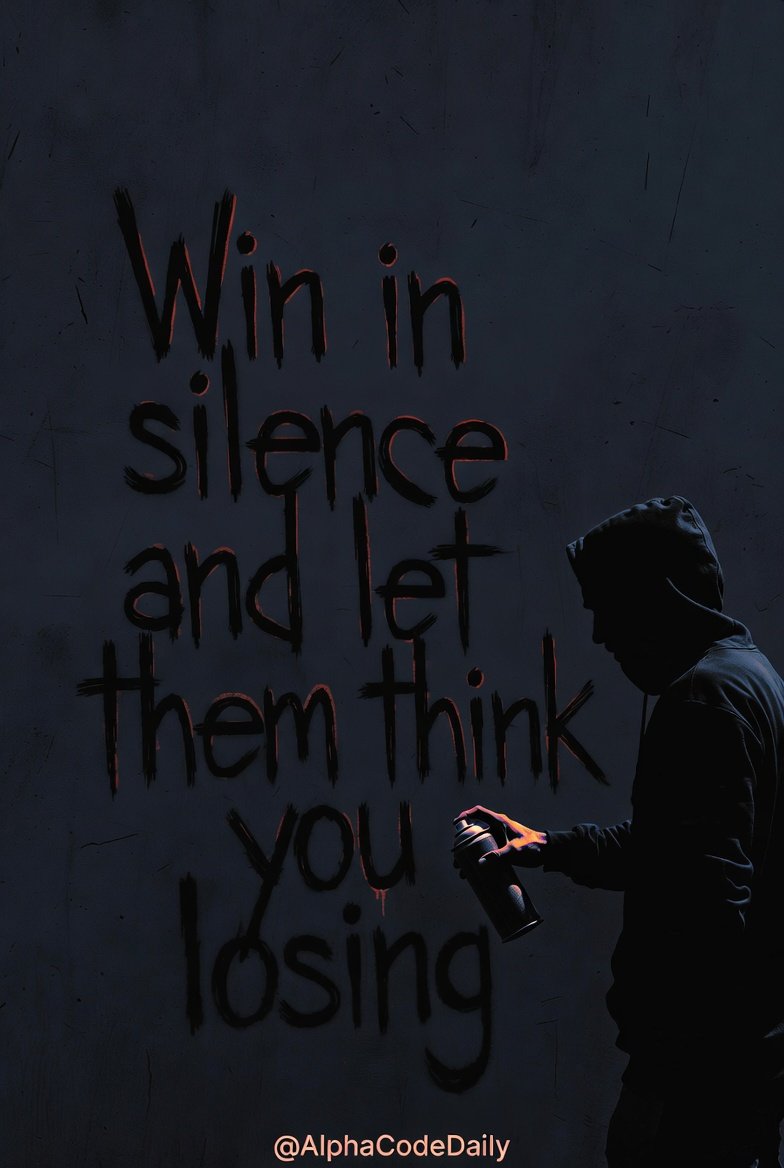 AlphaCodeDaily's tweet image. The loudest wins are quiet.🤫

#AlphaMindset #WinInSilence #MoveInSilence #StealthMode #AlphaCodeDaily