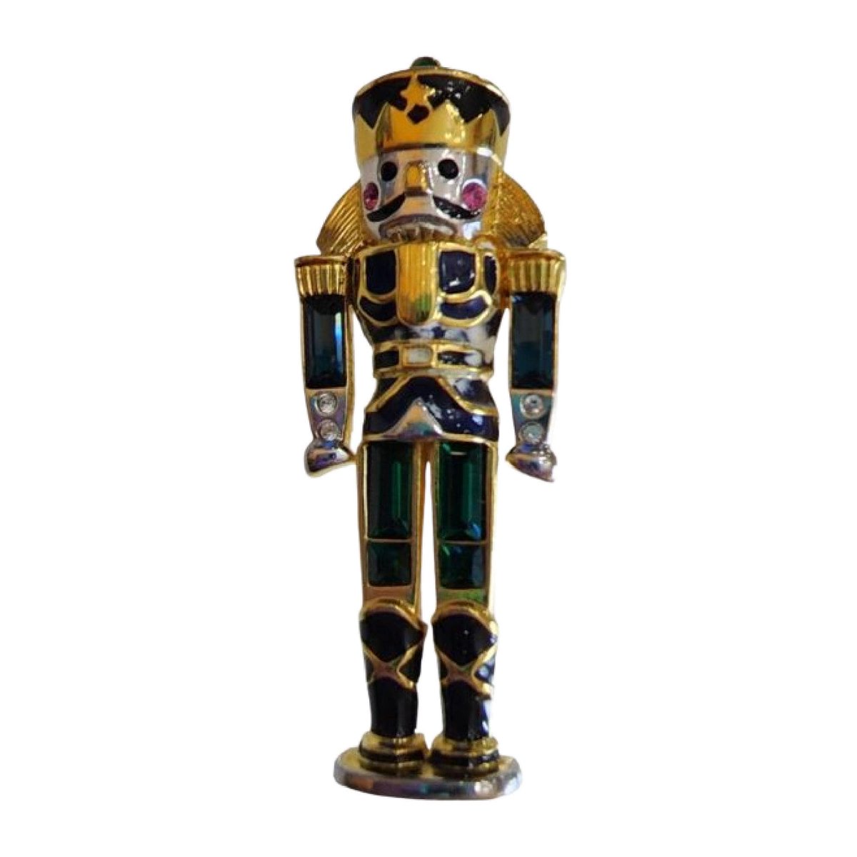 JunkYardBlonde's tweet image. Vintage Enamel Rhinestone Christmas Nutcracker Soldier Pin Brooch: Signed Monet tuppu.net/d08acf9b #JunkYardBlonde #Etsy #EstateJewelry