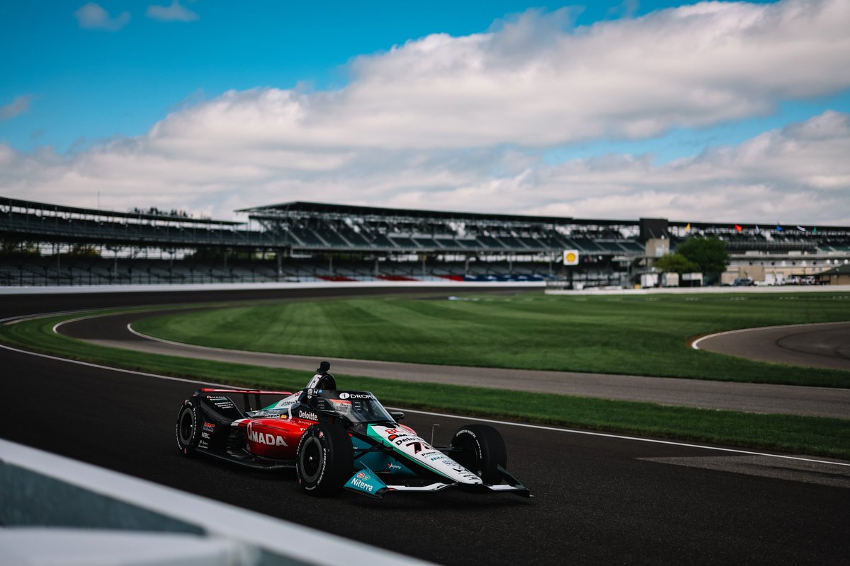 IMS's tweet photo. Taku takes the track 🫡

Is this the year @TakumaSatoRacer becomes the 11th driver to win the #Indy500 at least three times? https://t.co/zyq60nNWHF