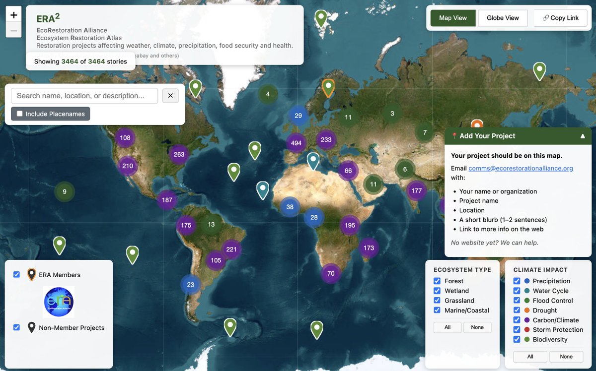 JonSchull's tweet image. 🌍 The Big Map to Save the Future: a community atlas of ecosystem-restoration projects worldwide. Add yours, find peers, fund work that matters. → bigmaptosavethefuture.net #EcoRestoration #BigMap