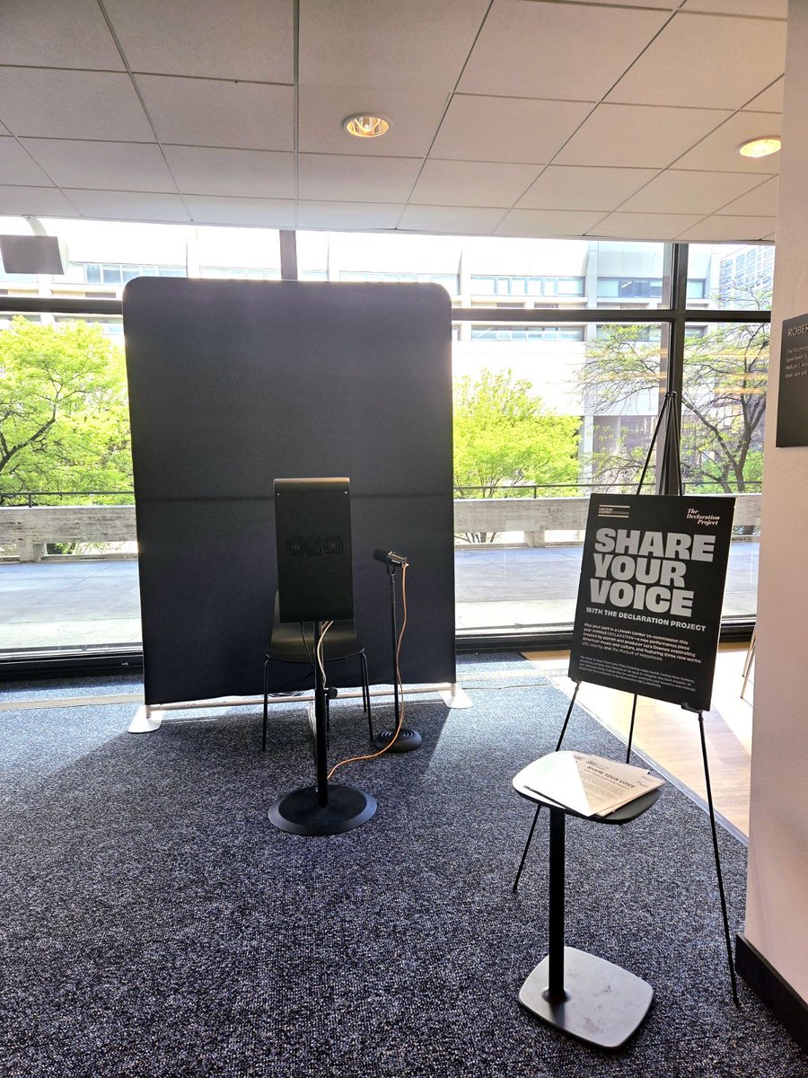 nypl_lpa's tweet photo. This week, through 4/30, come to the Library for the Performing Arts to participate in @lincolncenter's Declaration Project, where anyone can record short reflections on American ideals and the future of the country. The project will culminate with a performance on 7/1. https://t.co/h2Fy9UnZdi