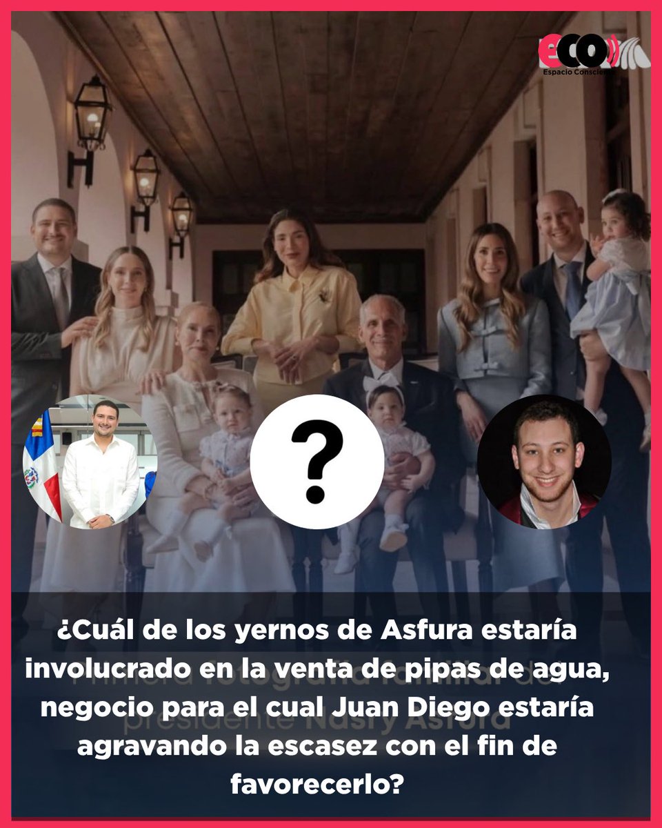 HondurasEspacio's tweet photo. ¿Quién se está enriqueciendo con la crisis del agua en la capital?

Espacio Consciente ha recibido información que apunta hacia Mauricio Canahuati Faraj, empresario vinculado al negocio de distribución de agua en camiones cisterna en Tegucigalpa y Comayagüela.

Según los señalamientos, Canahuati mantiene una relación cercana con Monique Asfura del Cid, hija mayor del presidente Nasry “Tito” Asfura, lo que abriría interrogantes sobre posibles conflictos de interés alrededor del millonario negocio de la venta de agua en pipas.

La pregunta es inevitable: ¿la escasez de agua en la capital se está administrando para resolver el problema del pueblo o para proteger la rentabilidad de quienes venden agua?

En el círculo familiar de Tito Asfura también aparecen nombres como Kike Kafie y Alejandro Vitanza, señalados públicamente como yernos de la familia presidencial; además, se menciona la cercanía de Mauricio Canahuati Faraj con Monique Asfura del Cid, hija mayor del mandatario.