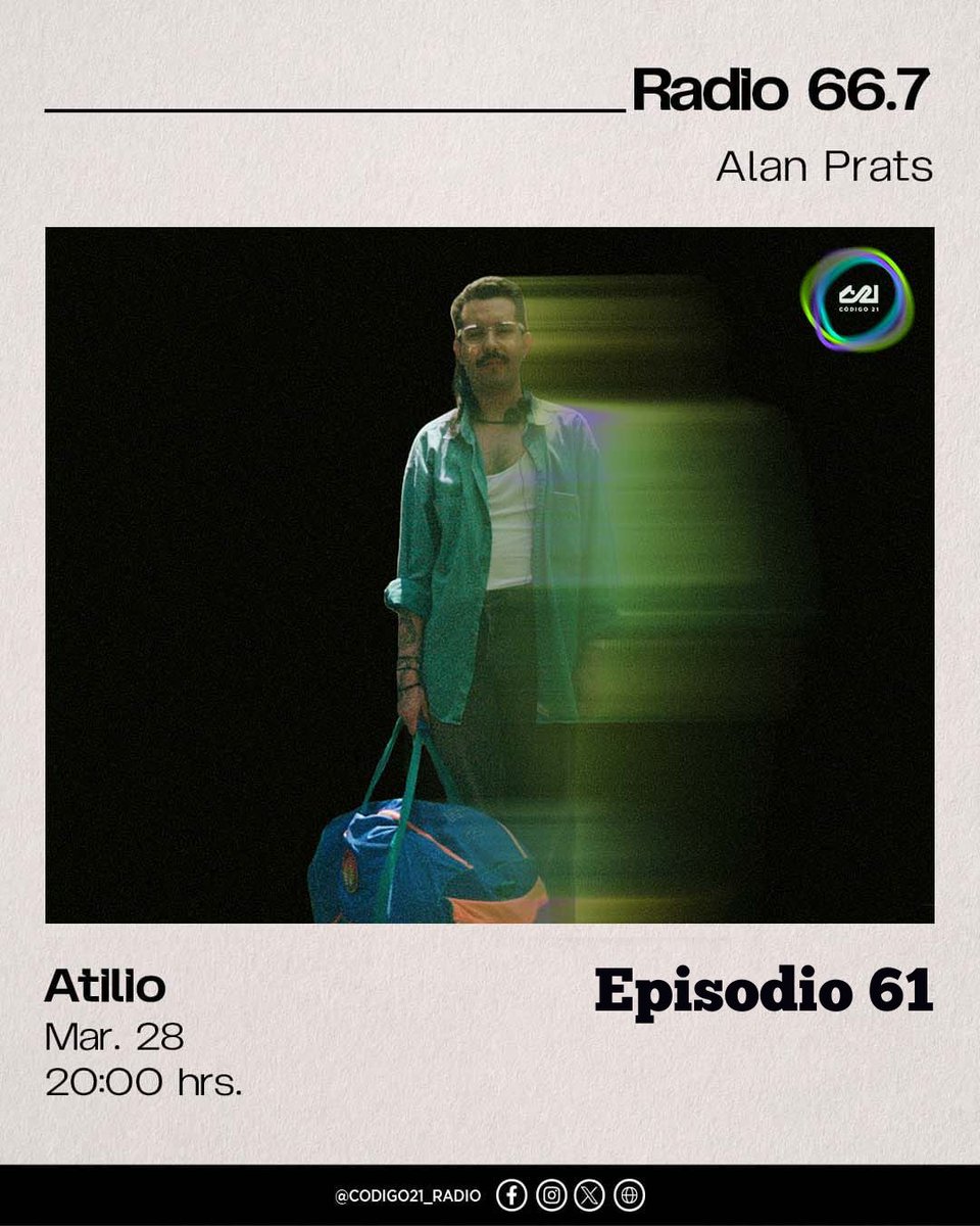 al_prats's tweet photo. Esta noche en #Radio667 recibimos a #Atilio, Rock Pop/Alternativo de El Salvador y la CDMX para el mundo…

A las 20 hrs (Mx) por:
https://t.co/AO0y1YxIMk
o
https://t.co/YJPRHuBDYO

@codigo21_radio
#LoQueTienesQueEscuchar https://t.co/PTVidkyFXt