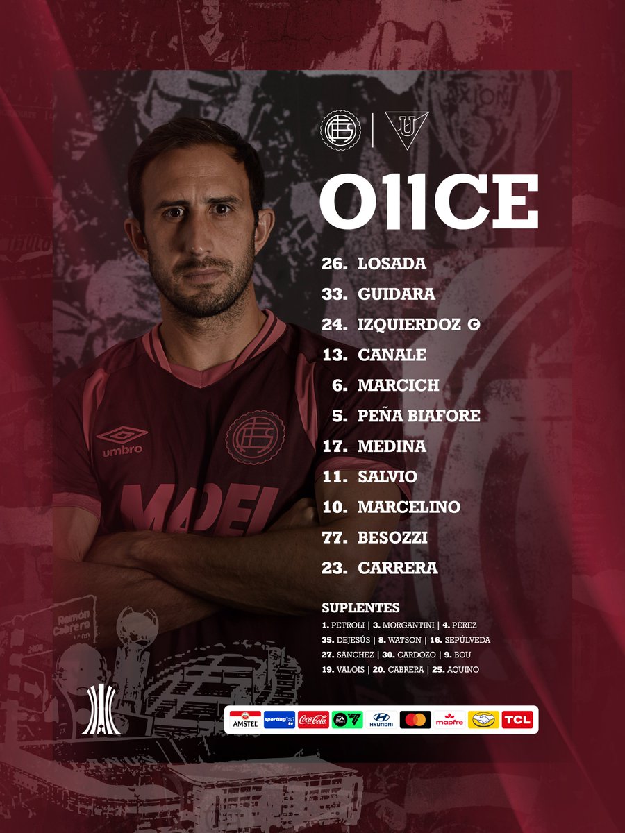 #JuegaLanús 🇱🇻 ASÍ FORMA EL GRANATE ESTA TARDE