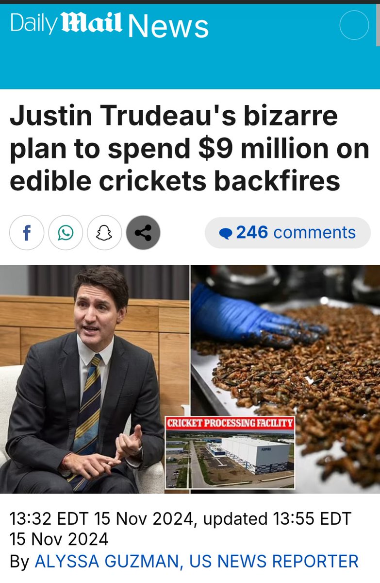 <a href="/MarkJCarney/">Mark Carney</a> In what world do I want to invest in a gov't that bought an edible cricket factory?

Harper would have never done this to us.