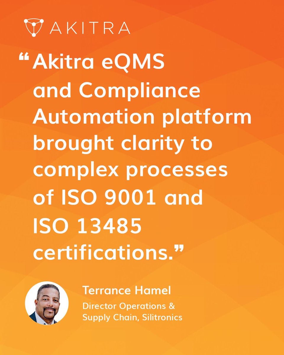 Akitra_Inc's tweet image. Complex certifications, made clear.
Silitronics simplified ISO 9001 &amp;amp; 13485 with Akitra → bit.ly/silitronics-ak 

#ComplianceAutomation #ISO9001 #ISO13485 #Akitra