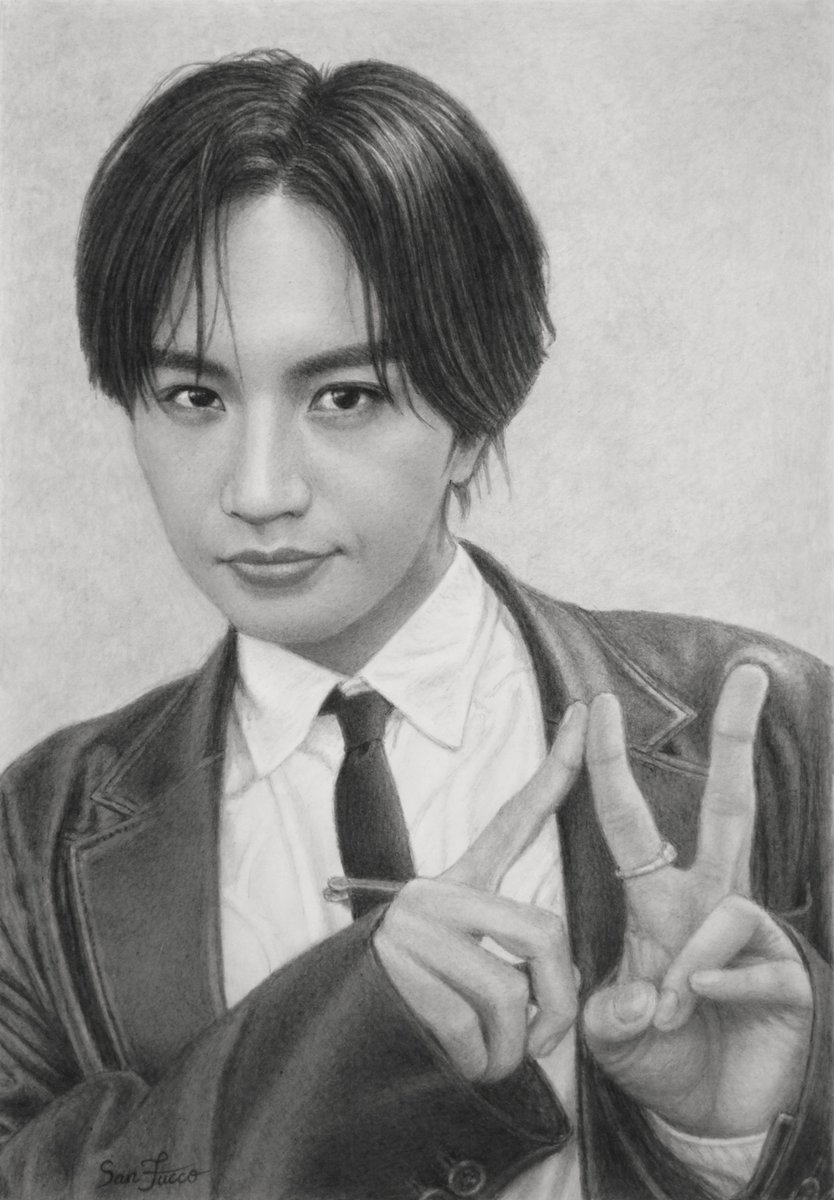 中島健人 さんの 鉛筆画が完成しました。 （ケント紙、size A4