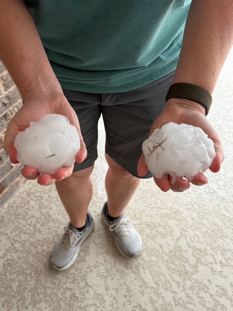 FOX4's tweet photo. OH HAIL NO! FOX 4 viewers shared photos of massive hail in Godley on Tuesday night. https://t.co/cqvWHs31kG