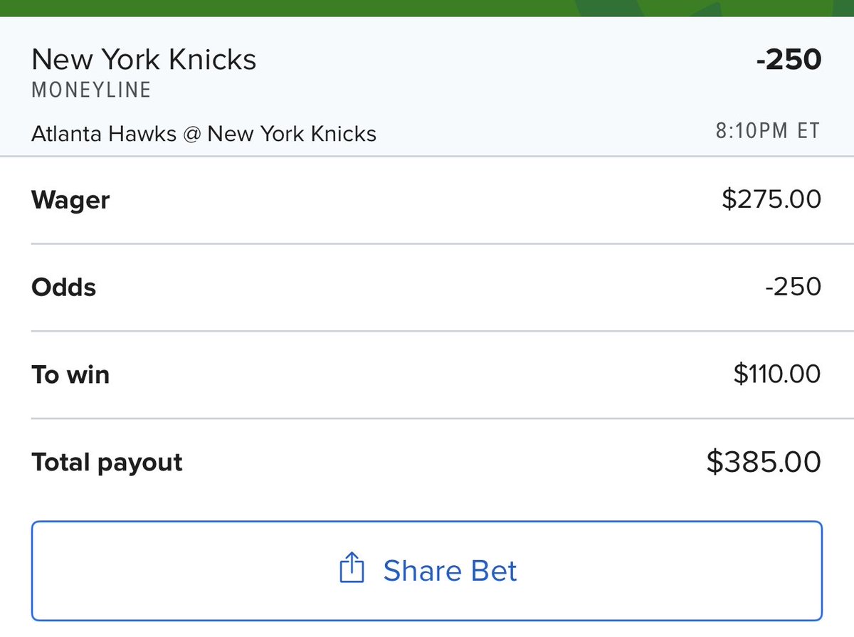 NicholasMMA's tweet photo. $275 on the New York Knicks tonight

Top-5 defense vs inconsistent offense
Rebounding edge
Slower pace favors the better team

Laying it with the Knicks.

#AlwaysKnicks #NewYorkForever #GoNewYorkGo https://t.co/bb7hlemgTx