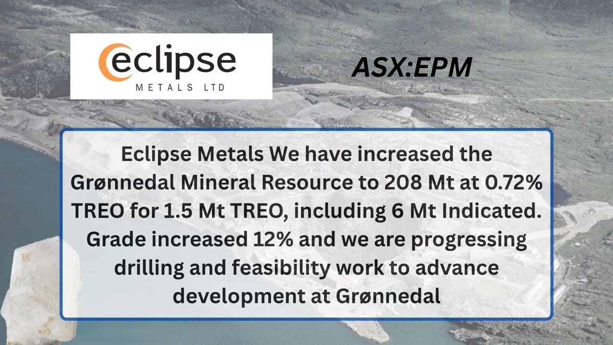 EclipseMetals's tweet photo. $EPM

#ASX #EPM #RareEarths #CriticalMinerals #Mining https://t.co/wKADWdu9bn