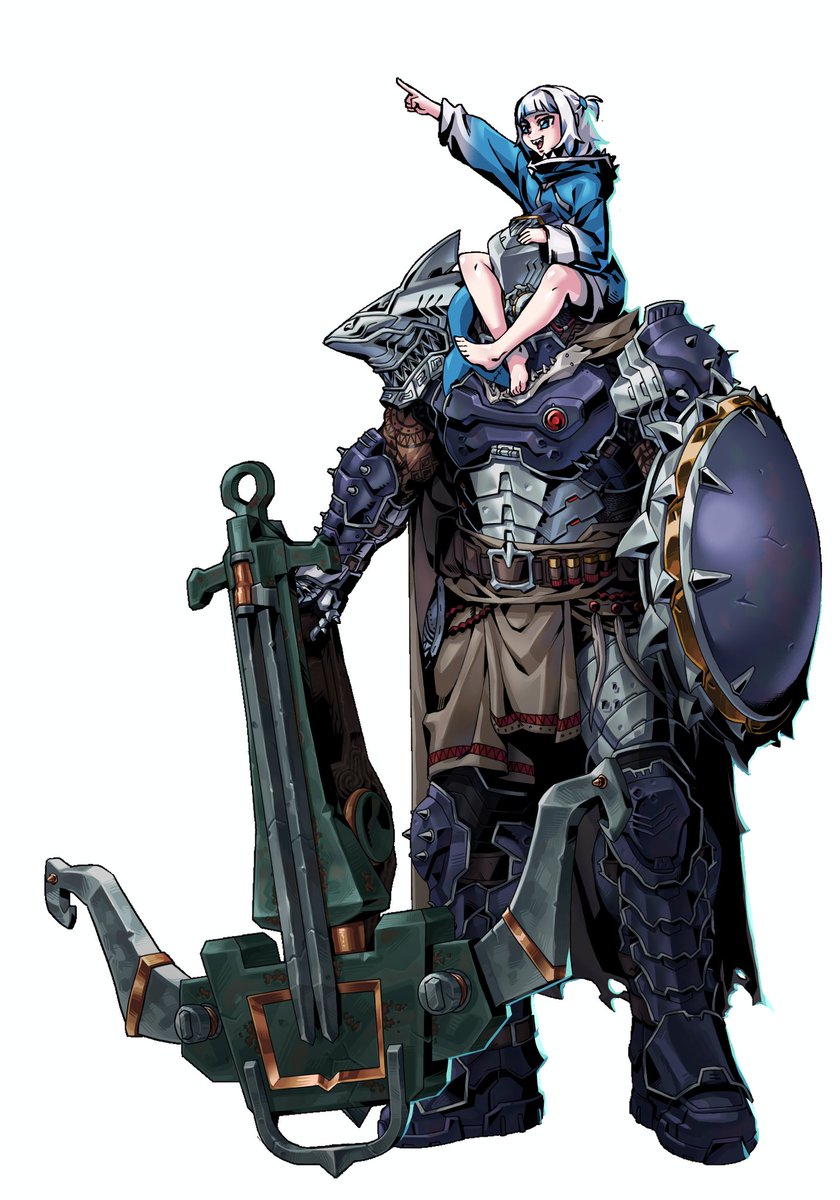 boomshootart's tweet image. Day 200 of posting my #DOOM art commissions

Carcharodon Slayer
Shark Doomguy skin with an anchor ballista and Gawr Gura!

The Dark Ages
Crossover art by @sbigbro