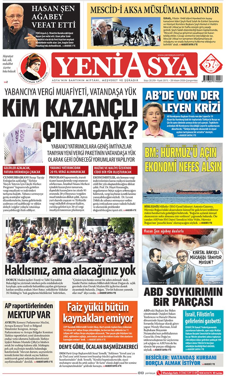 Yeni Asya Gazetesi tweet media