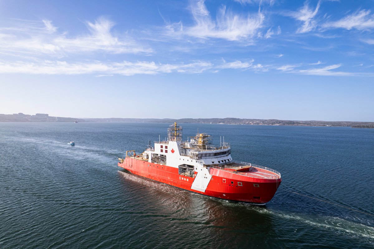 IrvingShipbuild's tweet photo. The future CCGS Donjek has successfully been launched. Thank you to all who made this milestone possible. We look forward to delivering the first of two Arctic and Offshore Patrol Ships to the Canadian Coast Guard later this year.

Built by Canadians, for Canada.
@CoastGuardCAN https://t.co/TAuhYUdBL7