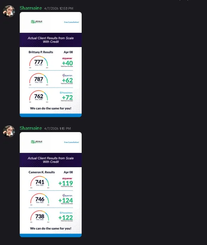 ScaleWithCredit's tweet photo. We've been quietly changing people's financial lives for the last 90 days

Here's what that actually looks like in numbers:

Cameron K. came in with a 622 score across all 3 bureaus

Left with 741 Equifax. 746 Experian. 738 TransUnion
+119. +124. +122

In one cycle

Chi Ho L. came in with a 525 score

Left with 621 Equifax. 627 Experian. 625 TransUnion
+96. +102. +100

Nearly 100 points across every bureau simultaneously
Jose M. came in with a 551

Left with 595 Equifax. 635 Experian. 622 TransUnion
+44. +75. +71

Angel R. came in with a 513

Left with 563 Equifax. 647 Experian. 647 TransUnion
+50. +79. +77

Tonya G. came in with a 497

Left with 547 Equifax. 580 Experian. 547 TransUnion
+50. +70. +37

Leon B. came in with a 532

Left with 672 Equifax. 649 Experian
+140. +123

That last one is not a typo

140 points on Equifax. 123 points on Experian. From a 532

Here's what these numbers actually mean in the real world:

Cameron went from a 622 to a 741. That gap is worth roughly $400-$500 per month less across his mortgage rate, auto loan, car insurance, and credit card APR. $5,000-$6,000 per year. 

From a number that took one cycle to move

Chi Ho went from a 525 to a 625. That gap is the difference between locked out of everything useful and qualifying for $80K-$150K in 0% business funding. 

Between getting denied for an apartment and getting approved. Between 28% APR on a car loan and 6%

Leon went from a 532 to a 672 with a 140 point jump on Equifax. Numbers like that don't happen by accident. They happen when you find what's actually dragging the score down and remove it the right way

Every single one of these results came from the same process

Full credit audit across all 3 main bureaus and all 5 shadow bureaus. Identification of every approval killer inquiries, collections, address mismatches, utilization 
spikes, reporting errors. 

Dispute execution across every channel simultaneously. Bureau disputes, direct furnisher disputes under FCRA 623, CFPB complaints on everything that survived two rounds

We don't send template letters and wait. We run every legal mechanism available at the same time and we don't stop until the file is clean

Most of these clients had been told their credit was just bad. That they needed to wait. That time was the only solution

Time is not the solution. 

The right process is the solution

These results are from the last 90 days alone

This is what we do every single day

(link in bio to work with us)