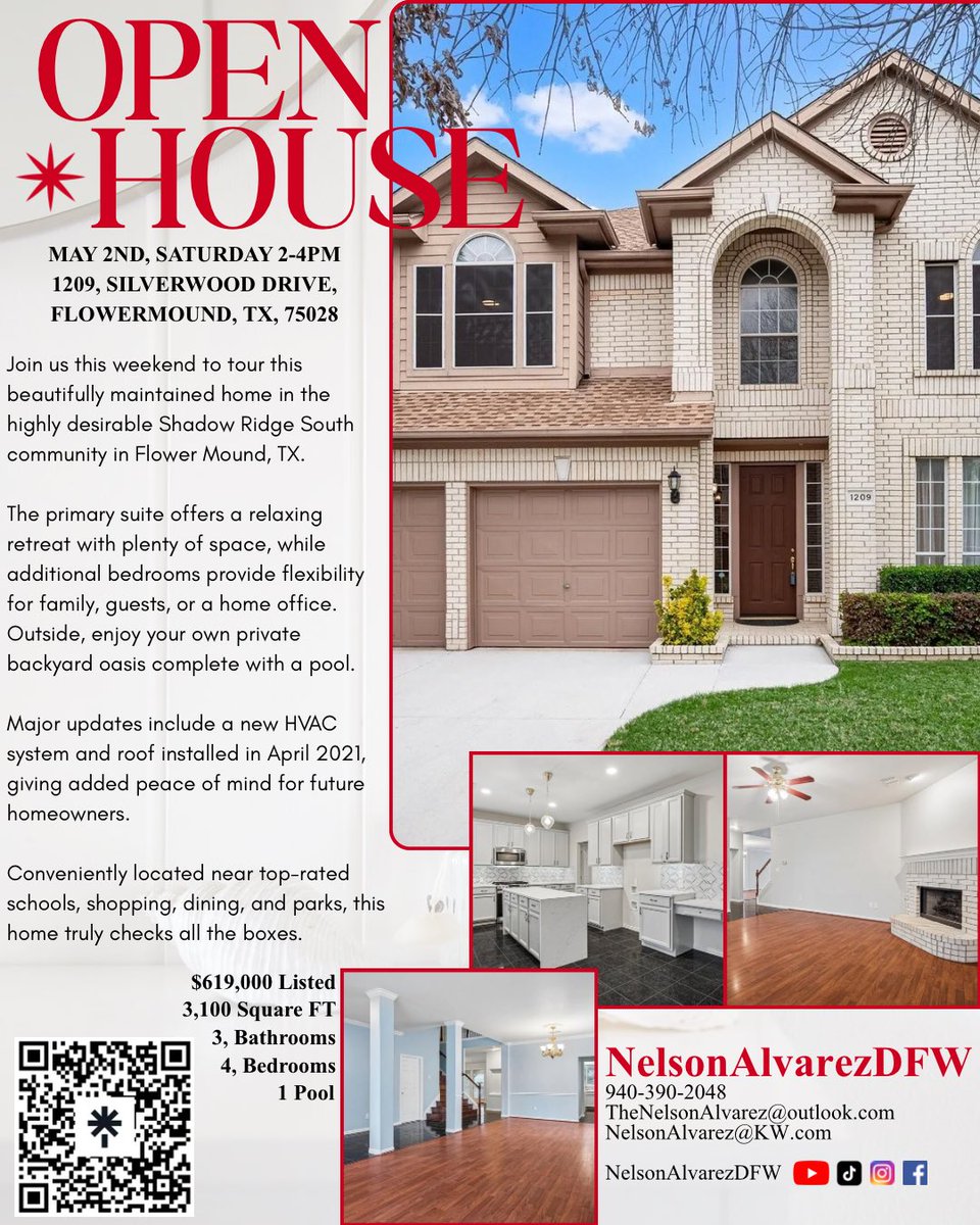 DFWNelsonAlv's tweet image. Join me this Saturday, May 2nd from 2-4 PM to tour this beautifully maintained home located in the highly desirable Shadow Ridge South community.

NelsonAlvarezDFW | 940-390-2048
TheNelsonAlvarez@outlook.com
NelsonAlvarez@KW.com

#dallas #dfw #openhouse #dfwrealtor #dfwrealestate