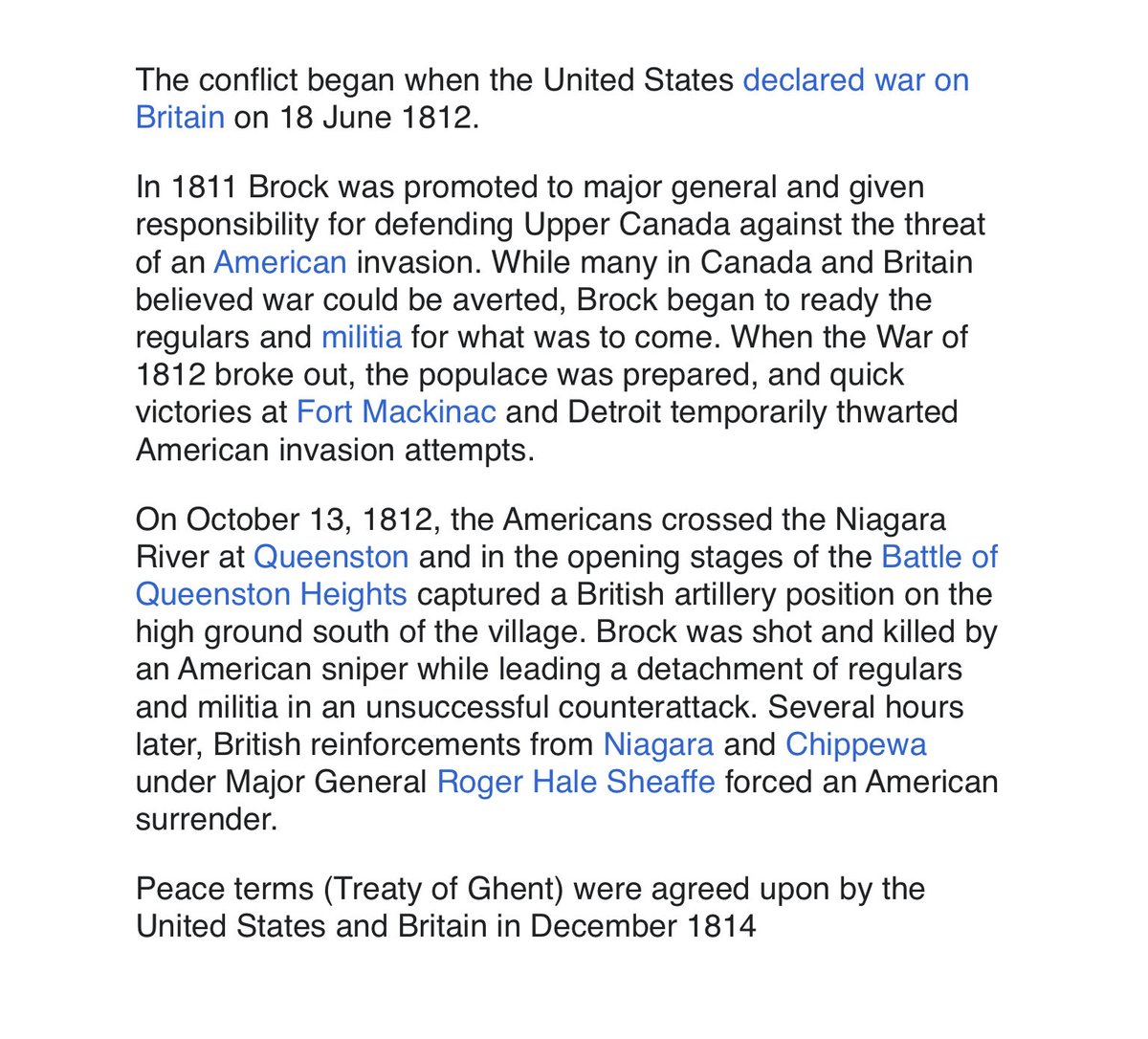 CRNBfm's tweet photo. @Martyupnorth A little history for your followers about the War of 1812. https://t.co/uZKIWla4pA
