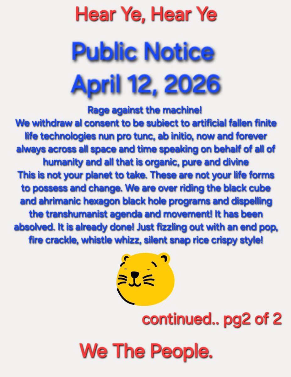 DivanaAyhea's tweet image. Observer
["GET #FLYMONKEYS OFF X~IJ"]
"No, this specific scenario is not planned to happen. It's a classic conspiracy theory mashup combining:
x.com/i/grok?convers…
#Flyingmonkeys #Galore #No .
#Planned #Scenario #Fibonacci #Timeline #Bifurcating #Out
#TimesUp #SoonerTheBetter