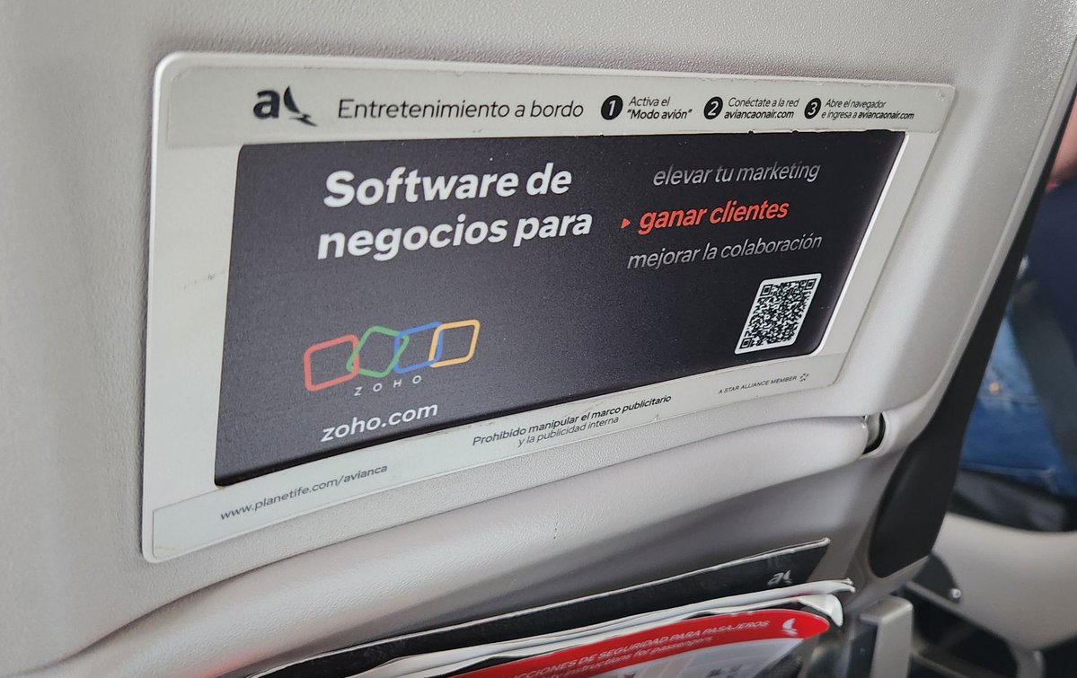 shivakumarr's tweet image. From Quito to the Galápagos ✈️ — spotted Zoho on an Avianca flight.

Indian SaaS. Global presence. Quietly everywhere 🌍

@svembu 👏
#Zoho #SaaS #IndiaToWorld #GlobalTech
