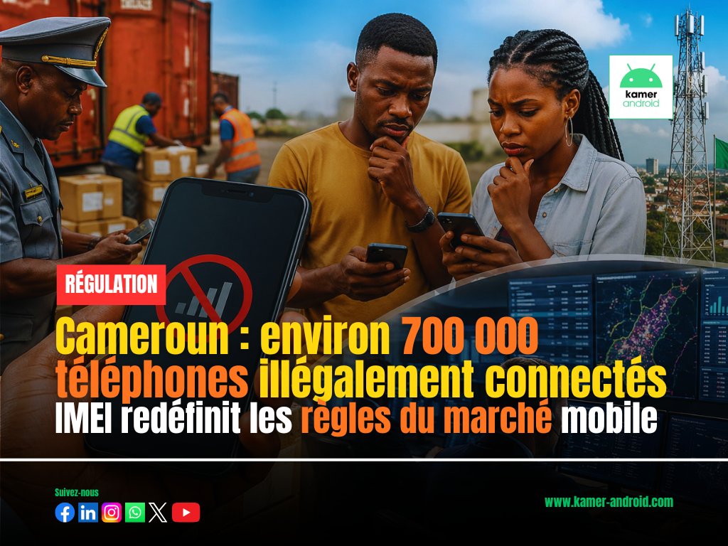 kamerandroid's tweet image. Le blocage des terminaux non dédouanés via l'IMEI commence ce 30 avril. Votre smartphone est-il en règle ? 📵

Vérifiez votre statut avant qu'il ne soit trop tard :
🔗 kamer-android.com/2026/04/28/blo…
#Cameroun #TechNews #IMEI #Douane237