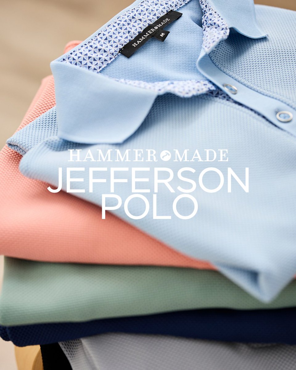HammerMade's tweet photo. Not your average polo—and that’s the point.
The Jefferson is built with textured performance fabric that holds its shape, breathes easy, and feels as good at the end of the day as it did at the start. Inside, a pop of detail that adds just enough personality, Available in a full range of colors and even better as a bundle—2 for $199.

Shop The Jefferson: https://t.co/mpT4N4eRDf

#HammerMade #WearAHammerMade #Menswear #Minnesota #MensStyle