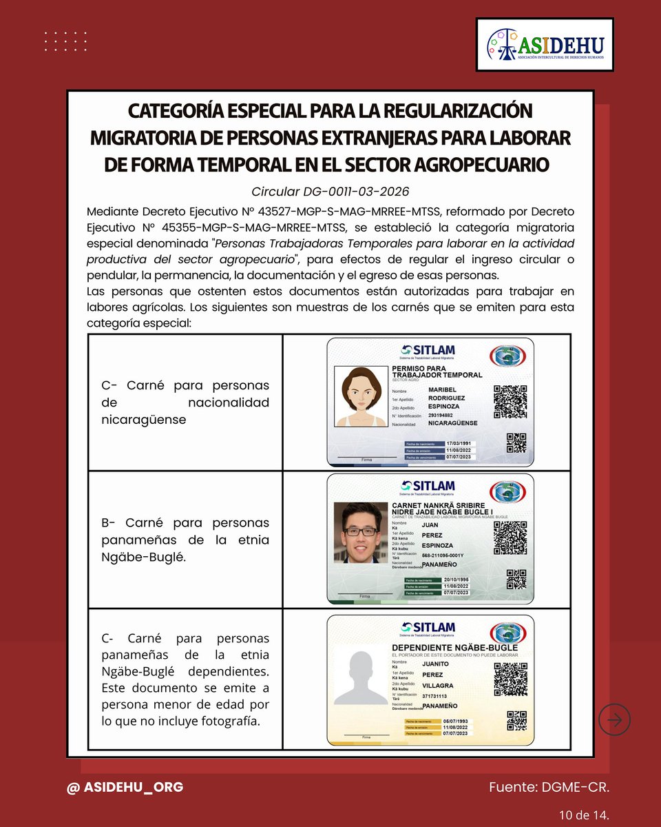 asidehu_org's tweet photo. 📢🇨🇷 Nueva circular migratoria en Costa Rica (DG-0011-03-2026)

#DIMEX #MigracionCR

Vea estas 14 imágenes que lo resumen:
Imágenes 9, 10, 11 y 12 de 14. https://t.co/EnBey3ebGc
