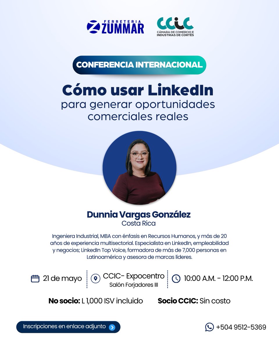CCICHN's tweet image. Fortalece tu estrategia comercial en entornos digitales. 📊
Aprende a utilizar LinkedIn como una herramienta clave para conectar, posicionarte y generar negocios.

Inscríbete aquí: luma.com/n5hrfsi5

Socio CCIC participa sin costo.

#CCIC #LinkedIn