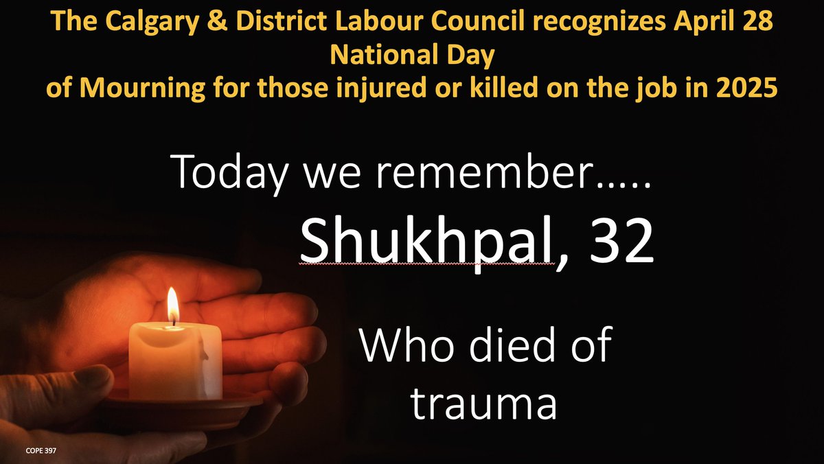 CalgaryLabour's tweet photo. Today we remember Shukhpal, 32, who died of trauma. https://t.co/68rNfhojFe