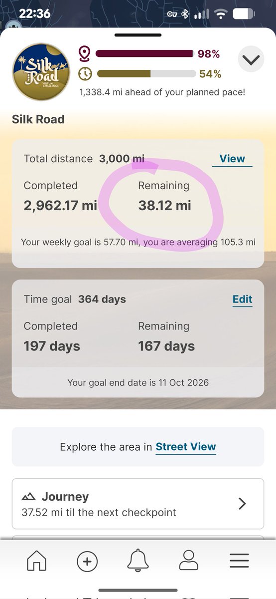 An_Empty_Space_'s tweet image. Gosh... Feeling proud of myself! Look how many miles I've got left.  #conqueror  and  #Macadan both work in tandem with each other.
#steps #healthy