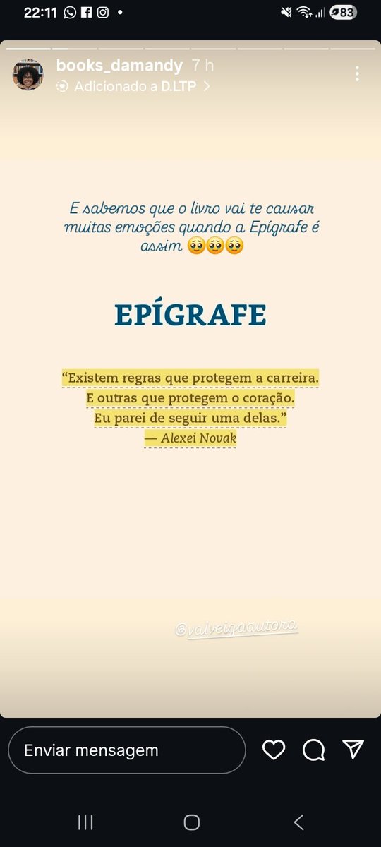 🖤 UM SEGREDO ENTRE QUATRO PAREDES.
🔥 UM ESCÂNDALO PRONTO PARA EXPLODIR.
🏈 E duas carreiras em jogo.
📖 Disponível agora na Amazon e no Kindle Unlimited.

Quer saber como isso vai se desenrolar?? Baixe agora a.co/d/0enCEcOD 

<a href="/valveigaautora/">Val Veiga 🏒🏈</a>