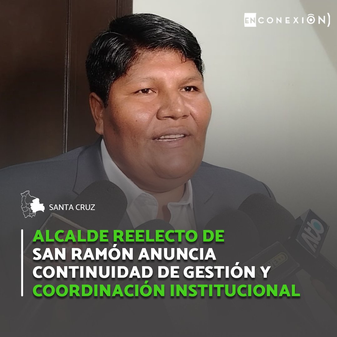 EnConexionbol's tweet image. El alcalde reelecto de San Ramón, Germán Sánchez, informó que su nueva gestión dará continuidad a los proyectos en ejecución, con énfasis en áreas como salud, educación y producción.

#EnConexión #ATBMedia #SantaCruz