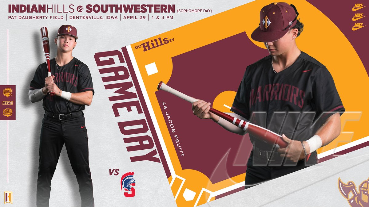 IHCCAthletics's tweet photo. SOPHOMORE DAY! We’ll finally get around to having @IHCCBaseball Sophomore Day today, as the Warriors will take on @SWCC_Baseball for an @ICCACSports doubleheader at 1 p.m. at Pat Daugherty Field. Be early, as the team honors 12 sophomores in pre-game festivities!

#WarriorNation https://t.co/gwLvFDadqW