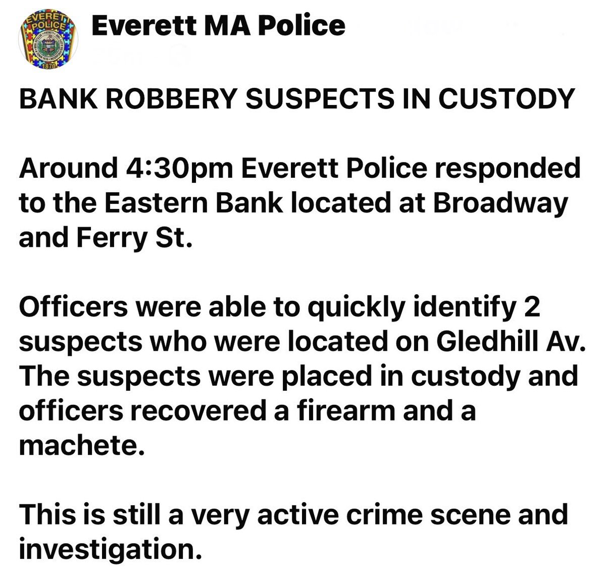 ChelseaScanner's tweet image. From Everett Police 
#Facebook #EverettMA