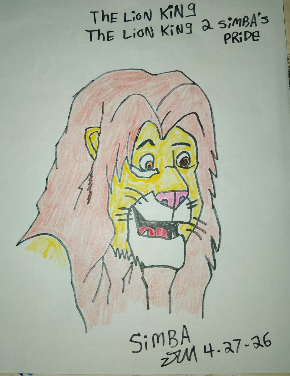 Nighthawkwarri1's tweet photo. Here is my brand new simba from the Lion King I drew yesterday April 27th 2026 enjoy. https://t.co/qLhBhDvp6E