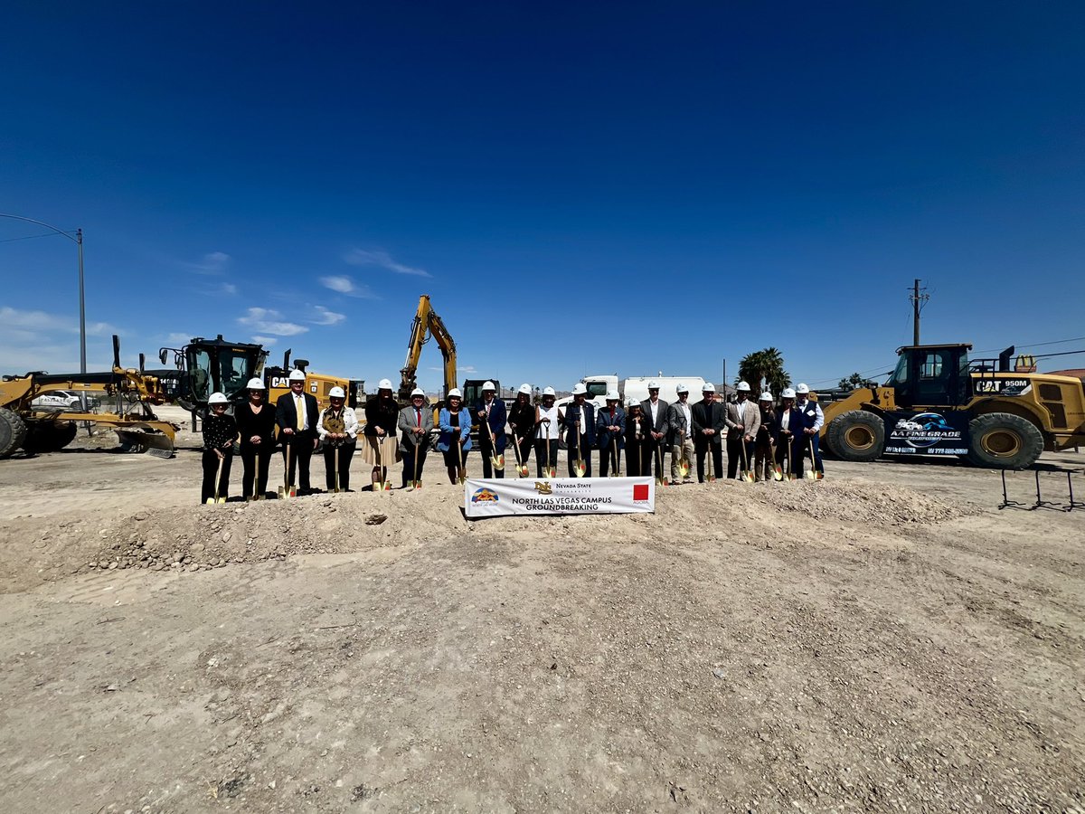 NevadaStateU's tweet photo. @CNLV Expected to open in fall 2027, the campus will feature a three-story, 30,000-square-foot academic building and serve as the anchor of the “NLV Gateway,” a 19-acre mixed-use development. 

Thanks for joining us today! https://t.co/Ekjkz362Ns