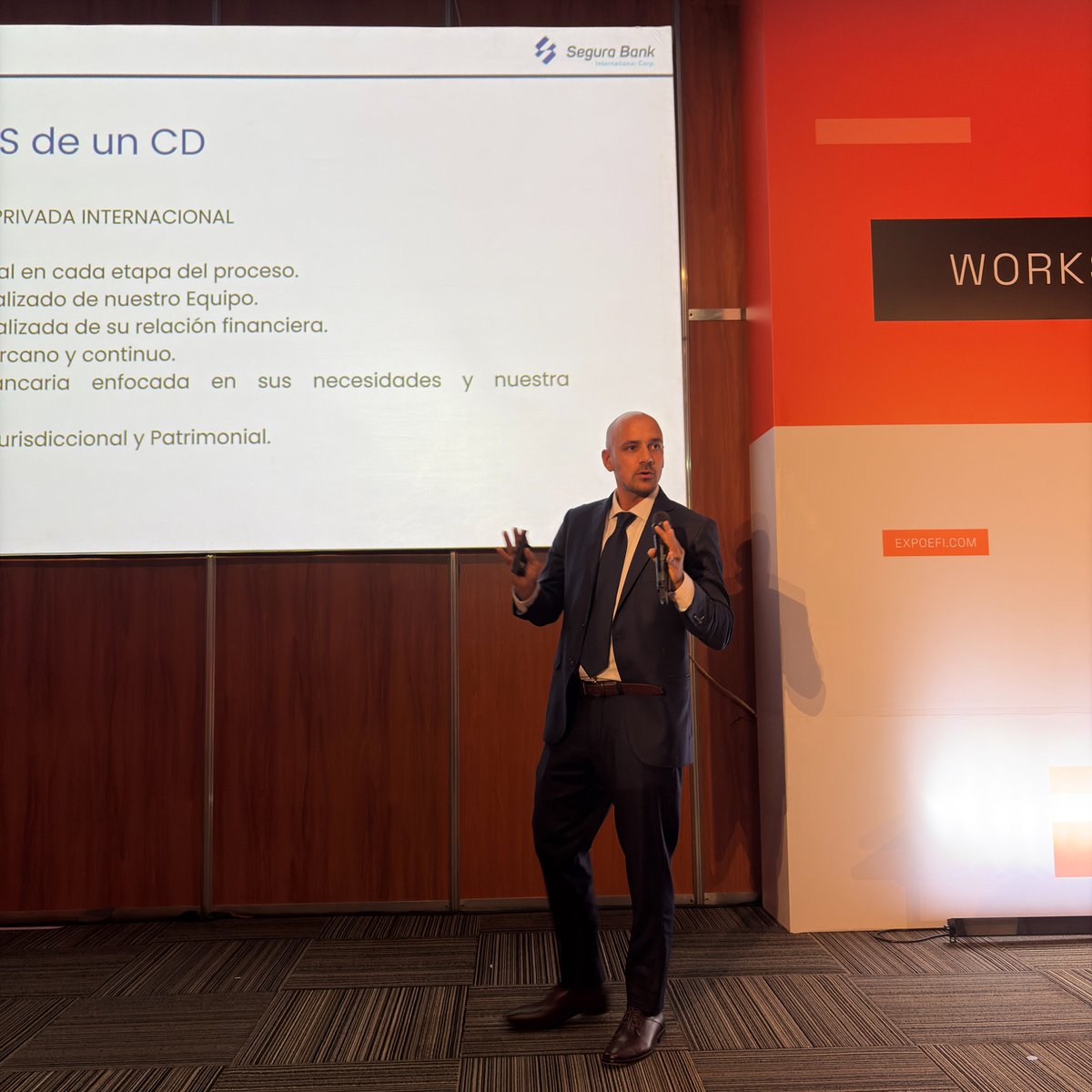 ExpoEFI's tweet image. #Workshop #ExpoEFI
Segura Bank International Corp @segurabank 

Estructuración Patrimonial Internacional en Dólares: Claves para Diversificar con Seguridad

Disertante/s: Ximena Susena, Gerenta Comercial Segura Bank.
Gonzalo Massa, Asesor Financiero Segura Bank.