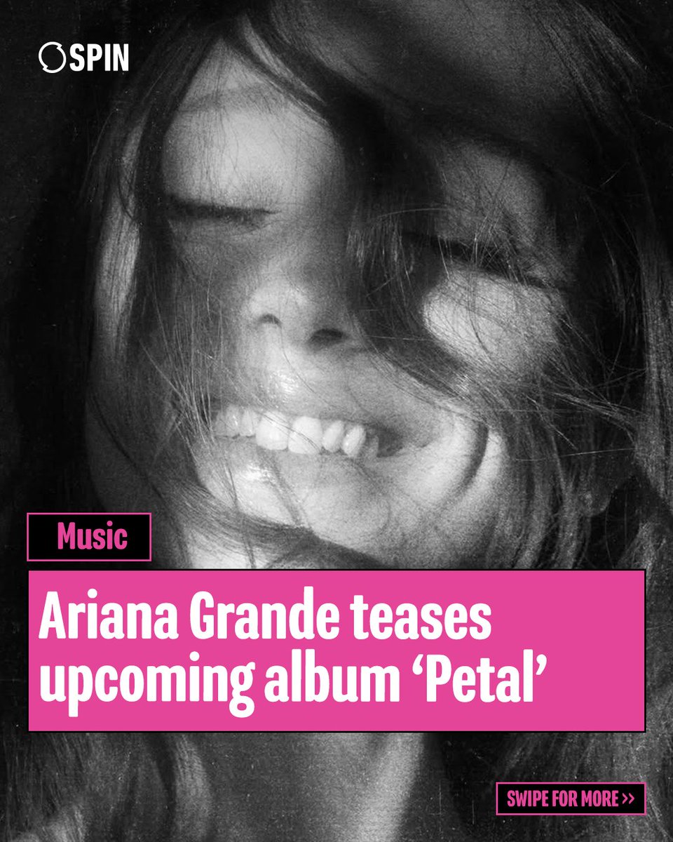 spin1038's tweet image. A new Ari era incoming ❁

#ArianaGrande has announced her eighth studio album, Petal, will arrive July 31 2026 💕

📸 @arianagrande

For more see spin1038.com

#NewMusic #Petal #SPINEnts