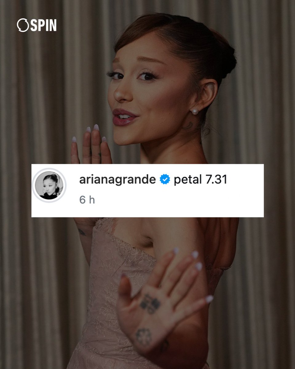 spin1038's tweet image. A new Ari era incoming ❁

#ArianaGrande has announced her eighth studio album, Petal, will arrive July 31 2026 💕

📸 @arianagrande

For more see spin1038.com

#NewMusic #Petal #SPINEnts