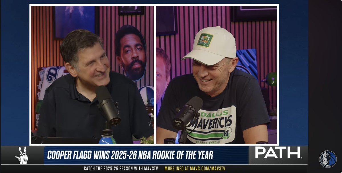MFollowill's tweet photo. Emergency pod for @bdameris and me…talking all things Cooper Flagg and Rookie of the Year in an episode of Take Dat Wit You. A fun one today and thanks to @MavsStudio41 crew for the quick pivot to get us in there this morning!

https://t.co/yoUlBSmRxf https://t.co/CYDRL8xOig