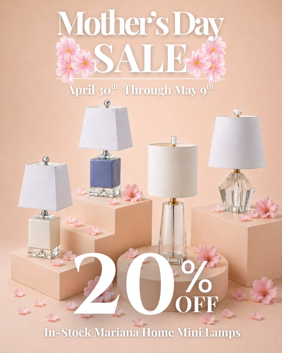 Wilson_Lighting's tweet image. Mother’s Day Sale! 🌷

Have you picked out a gift for Mother’s Day yet? 😉 Get 20% OFF all in-stock Mariana Home mini lamps from April 30th through May 8th when you shop at our showroom!

Brighten your Mom’s day with a little Mariana Magic! ✨

#mariana #lamps #mothersday