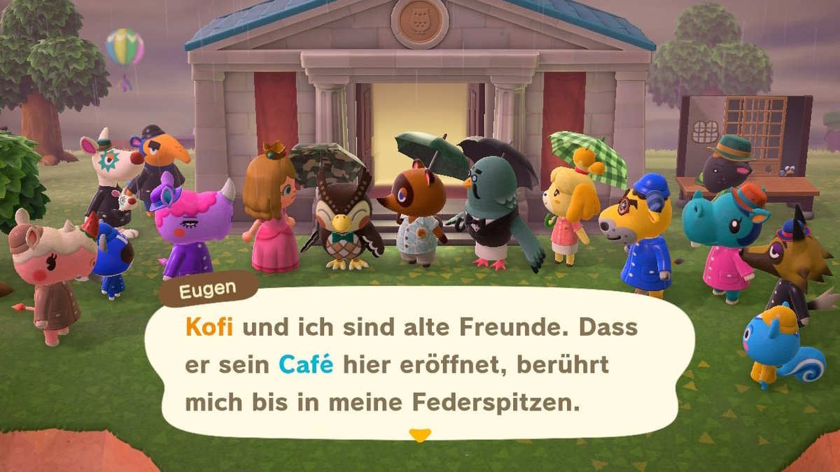 Anko_Crossing's tweet image. Trotz dem Regen hatte Maria scheinbar Spass daran Musik zu machen. Das Café ist endlich eröffnet und ich hatte einen niedlichen Hotelgast neben mir sitzen. 
#Anko_Crossing #ACNH #Nintendo