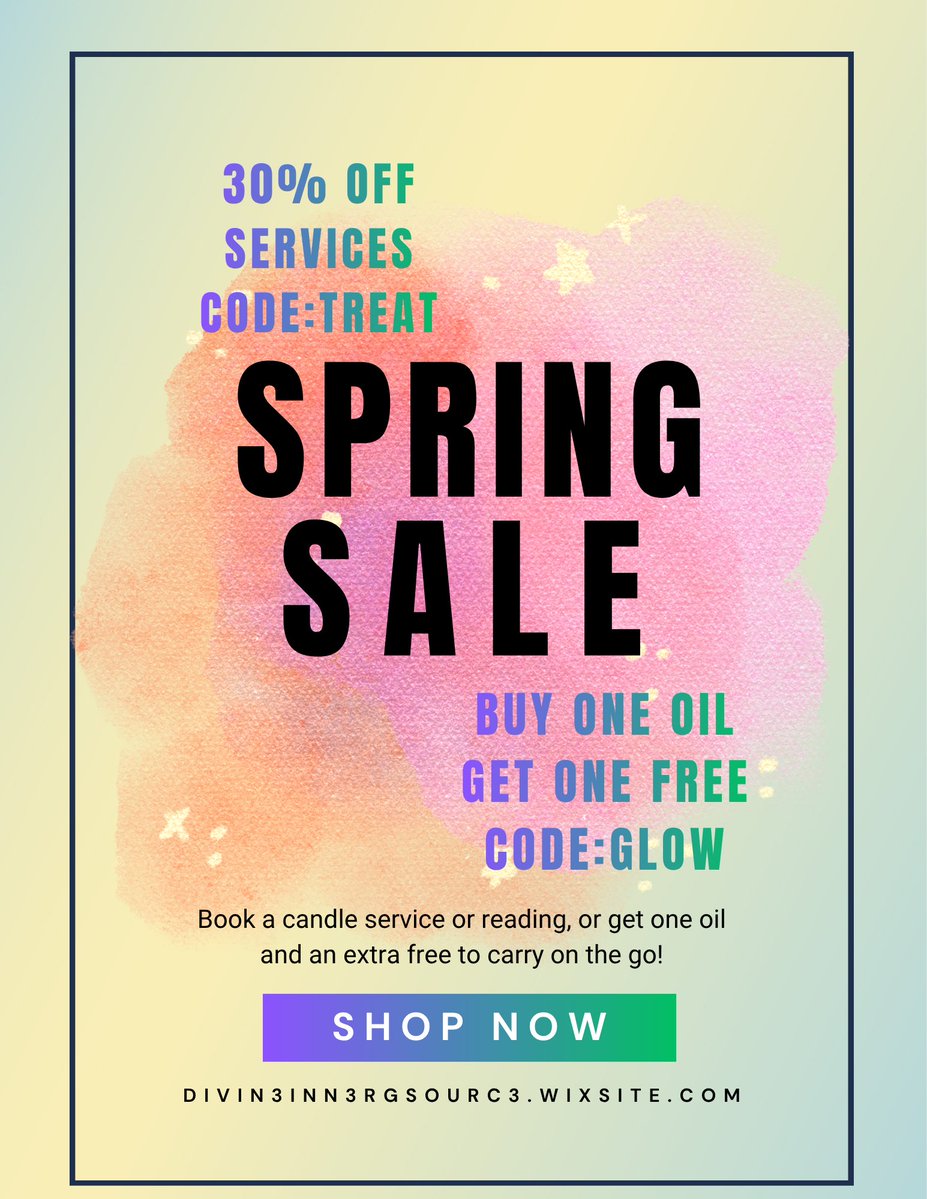 It’s about that time! Thank you to everyone who has been booking with me and supporting still while I make business changes, enjoy the sale in the meantime! 😊🫶🏽

divin3inn3rgsourc3.wixsite.com/divin3inn3rgso…