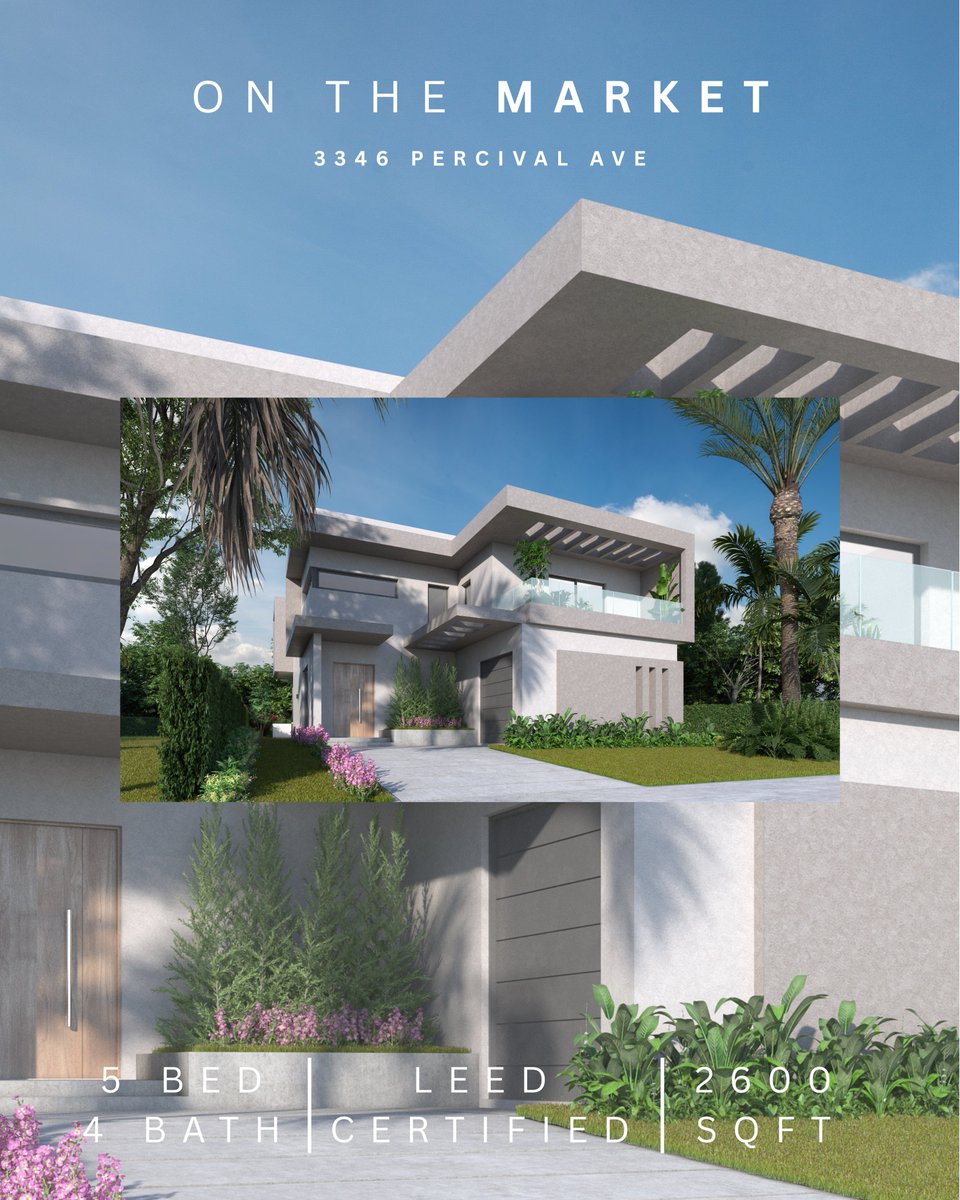CWVRealty's tweet photo. Now on the market: 3346 Percival Ave at Ciel Grove Residences. 
Currently under construction and available for purchase, this home is one of only 11 wellness-focused residences in Coconut Grove — bringing together sustainable design, elevated finishes, and modern luxury living with 5 bedrooms, 4 bathrooms, a private pool, summer kitchen, and LEED-certified design.

Estimated completion: July 2027. 

Where sophistication meets conscious living. 🌿 
📍 Coconut Grove, Miami

#LuxuryLiving #ModernLuxury #SmartHomeDesign
#SouthFloridaRealEstate #InvestmentOpportunity
#HighEndHomes #CWVGroup #LuxuryConstruction
#MiamiLifestyle #BuildingExcellence