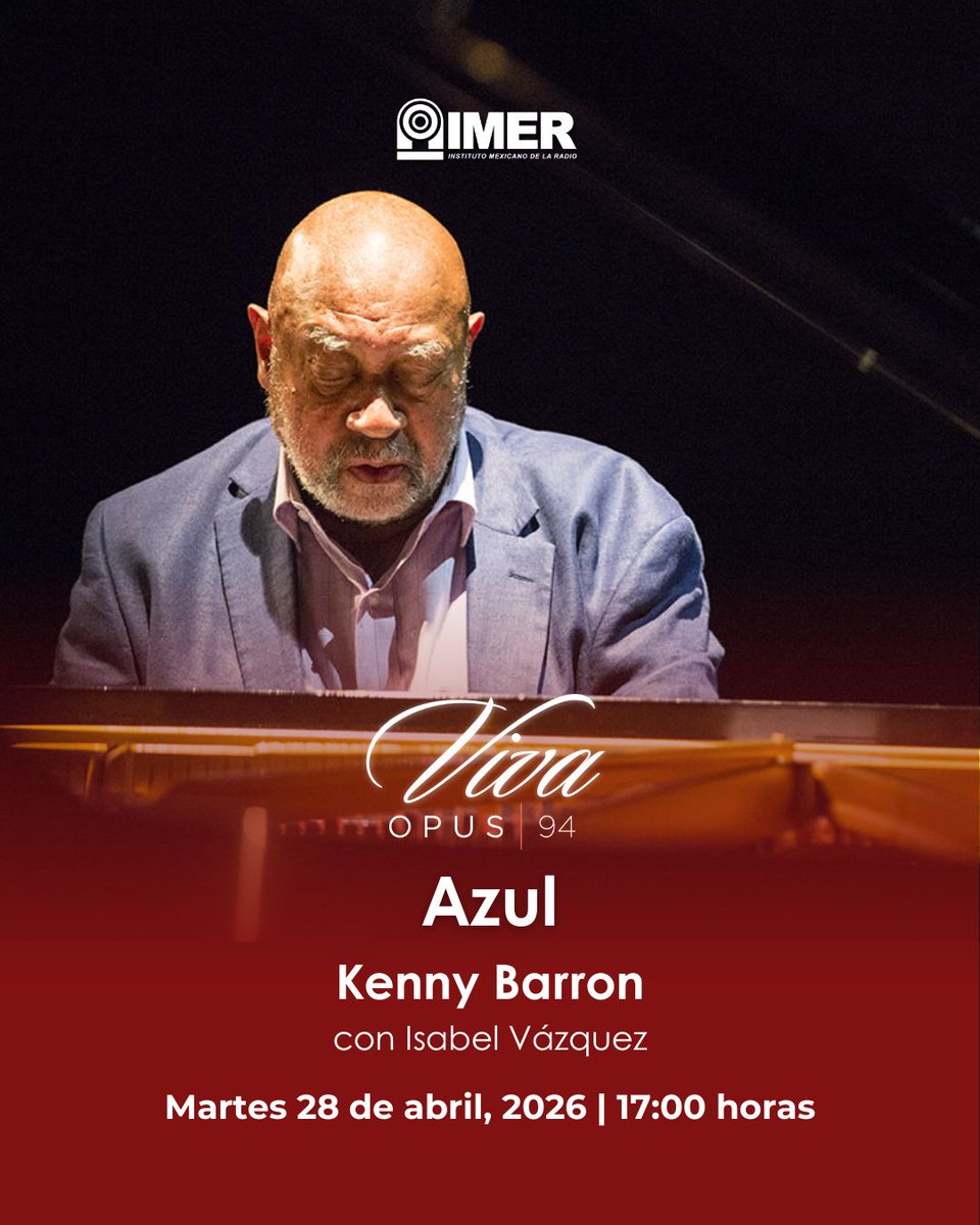 Opus945fm's tweet image. Les invitamos a escuchar #Azul, la pianista Isabel Vázquez dedica esta emisión al trabajo del pianista estadounidense de jazz Kenny Barron.

⏲  17 h
📻 94.5 fm CDMX
🌐 imer.mx/opus