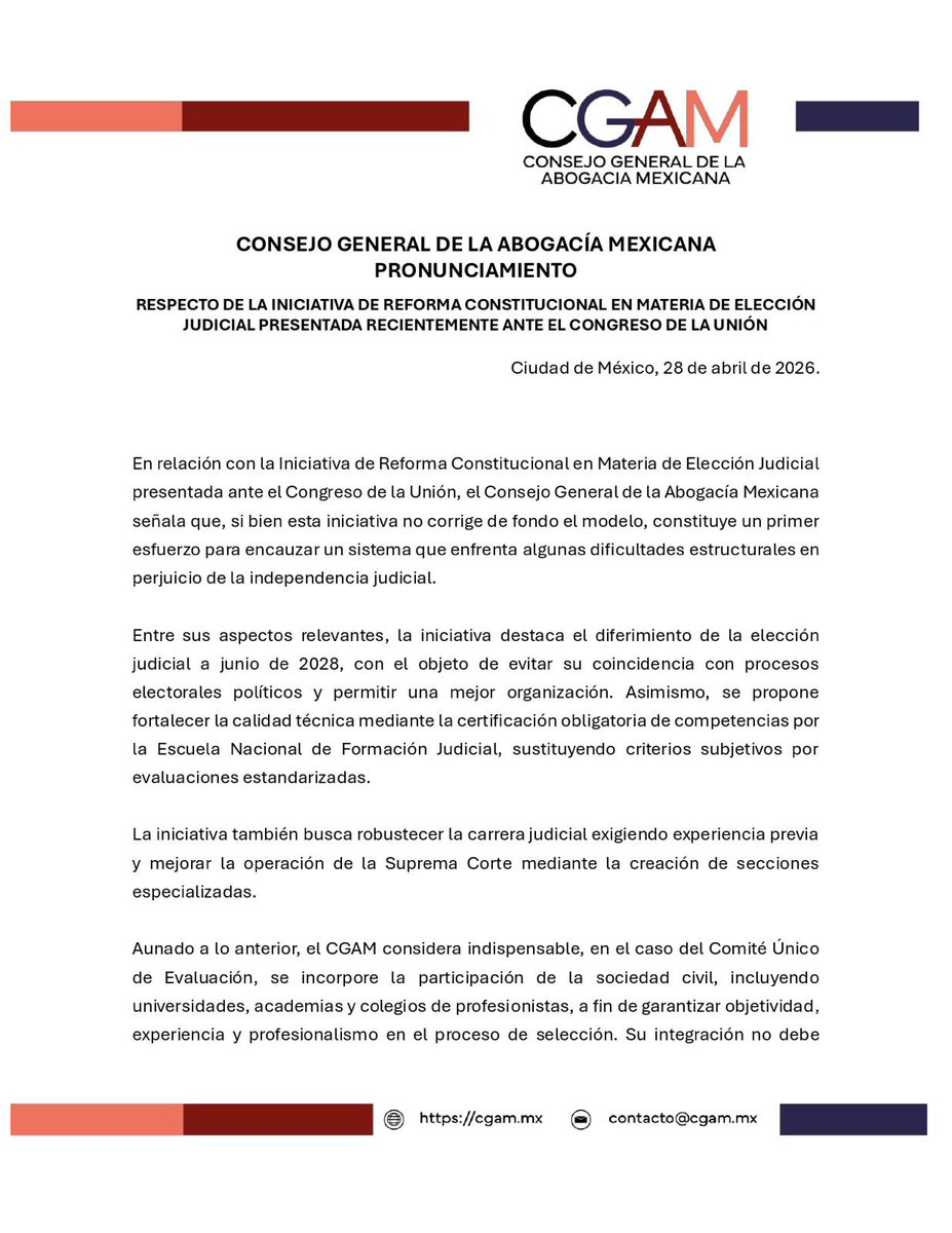 Consejo General de la Abogacía Mexicana tweet media