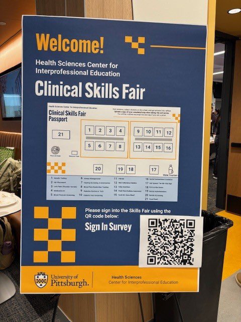 pittpharmacy's tweet photo. Our students shined at the first Health Sciences Interprofessional Clinical Skills Fair!🌟Over 100 students from all schools of the Health Sciences learned how to use diabetes devices, identify unknown medications, and select tools to improve medication adherence. H2P!💙💛 https://t.co/vVbyTHNG7x