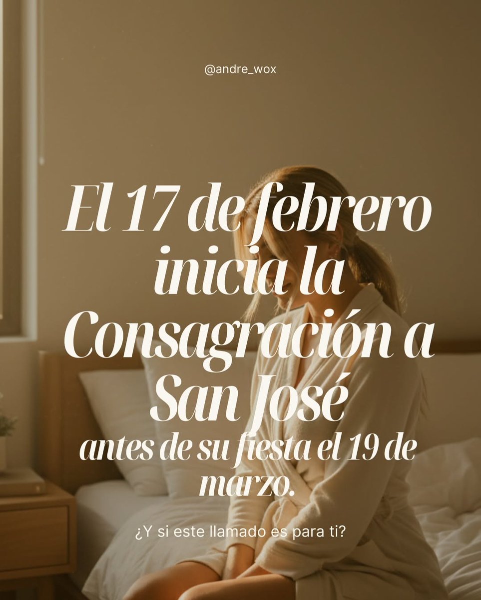 andre_wox's tweet photo. 🕊️✨ DETENTE.
Si este post apareció en tu pantalla… no es casualidad.
El 17 de febrero iniciamos 33 días de Consagración a San José
como preparación para su fiesta el 19 de marzo.
Y no… no es una oración más.

El 17 de febrero iniciamos 33 días de Con... https://t.co/Rb67JMAbxj